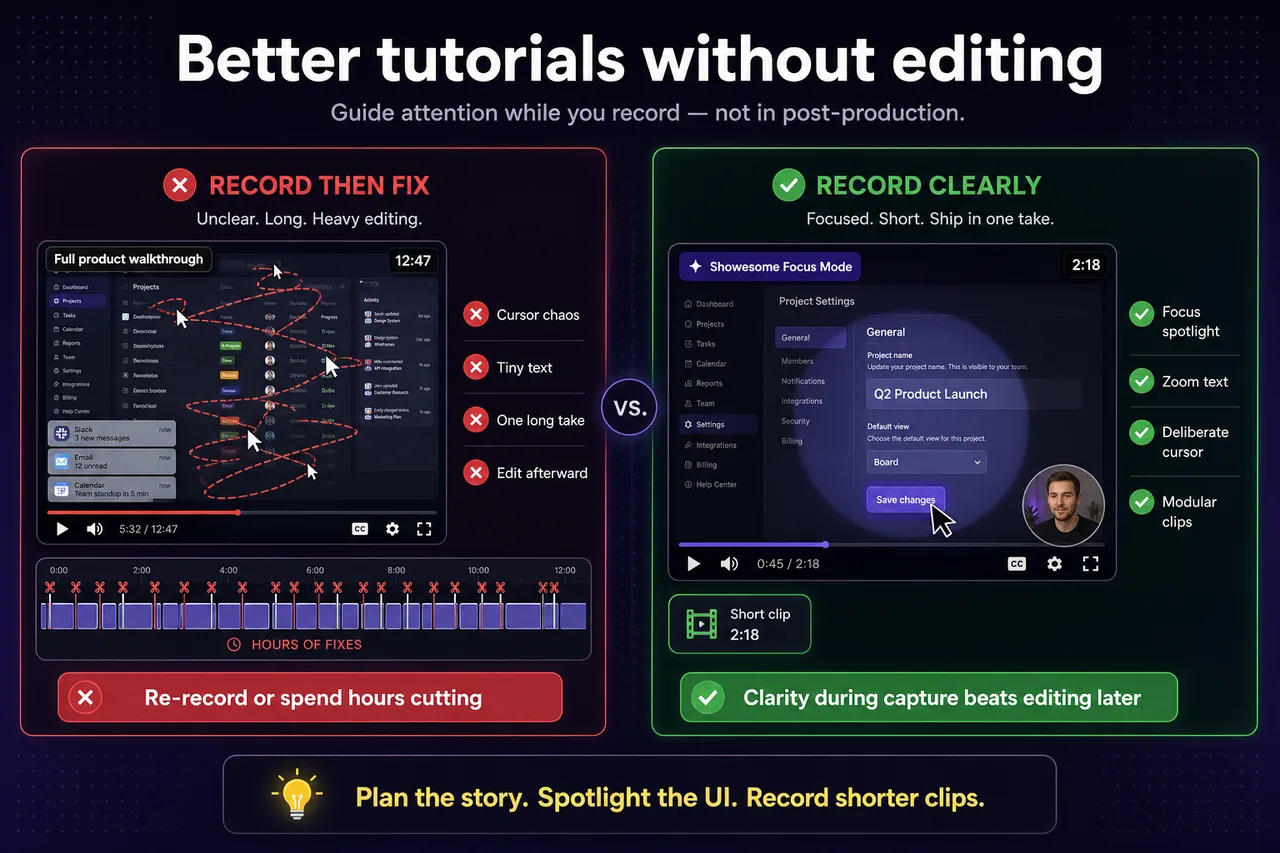 How to record better software tutorials without editing