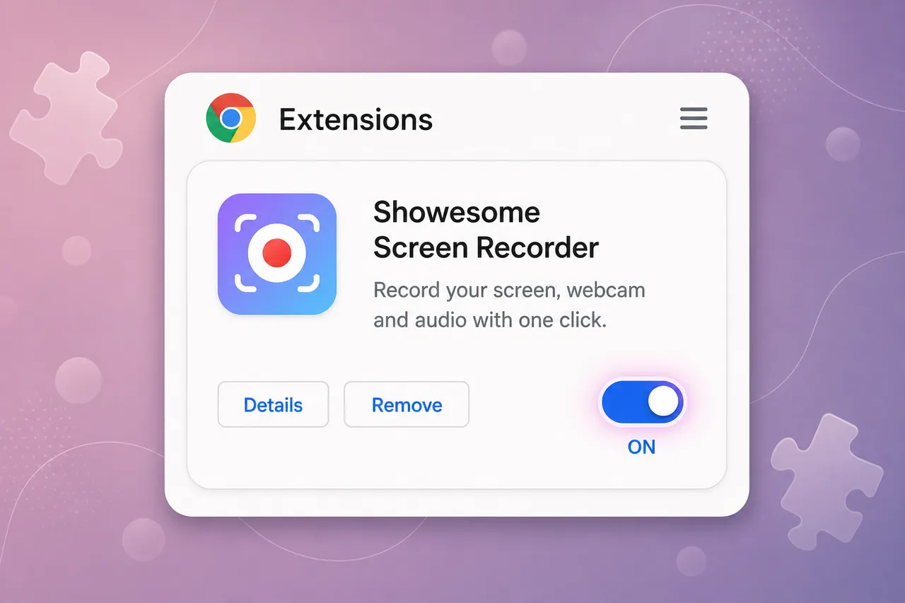 On chrome://extensions, turn the Showesome toggle on