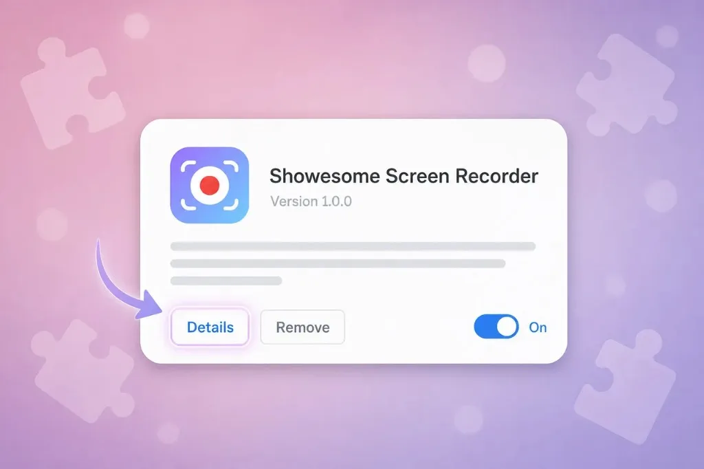 On the Showesome extension card, click Details