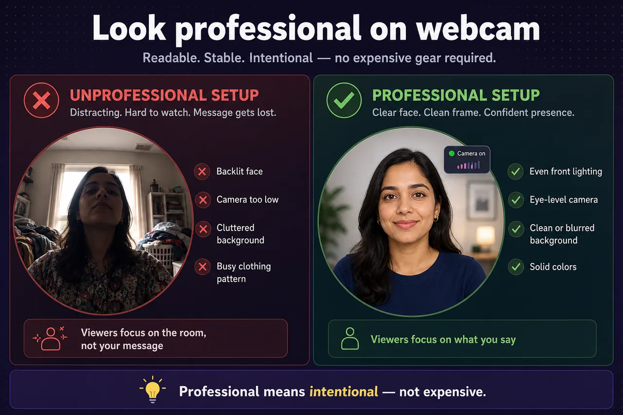 How to look more professional on webcam recordings