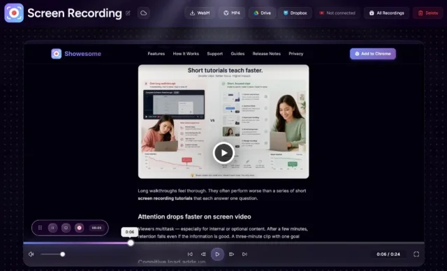 Recordings preview guide