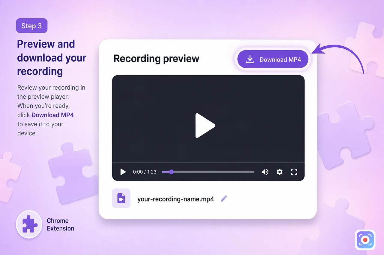 Preview the clip, convert to MP4 in Chrome, then download and attach to your ticket