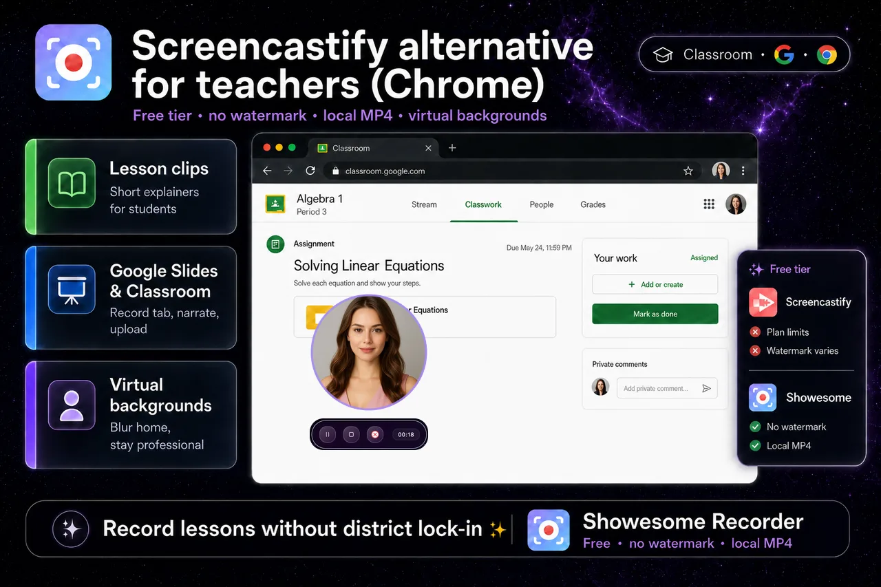 Screencastify alternative for teachers (Chrome)